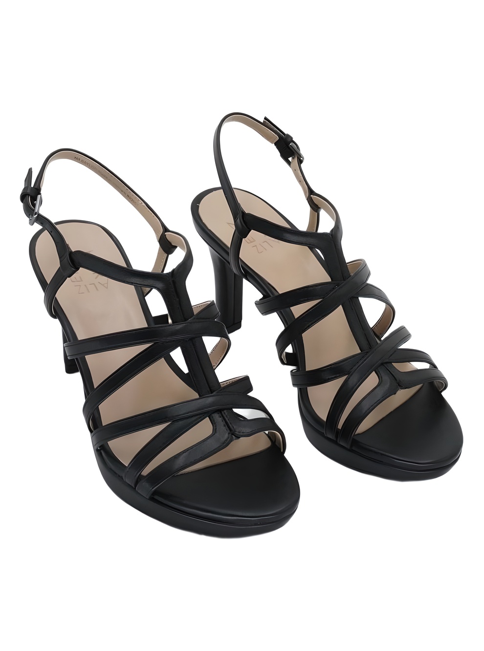 Naturalizer Baylor Black Smooth Strappy Dress Sandals Size 8M